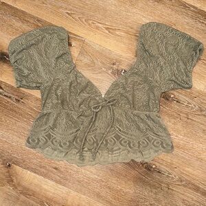 Olive Lace Women’s Top